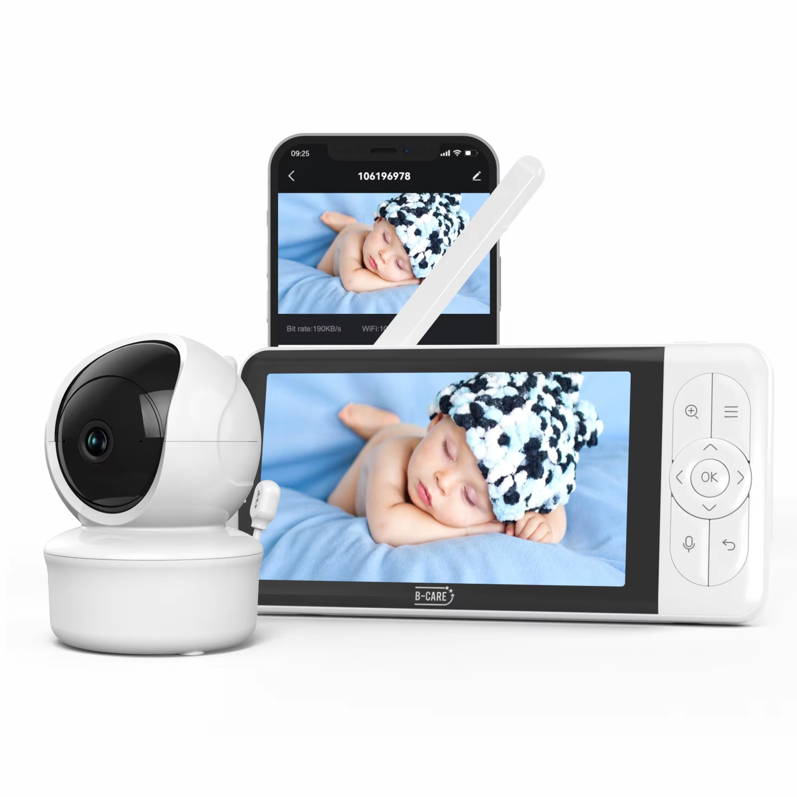 Audio Detect Music - Babystar 5-inch Tuya baby monitor, 1080P
