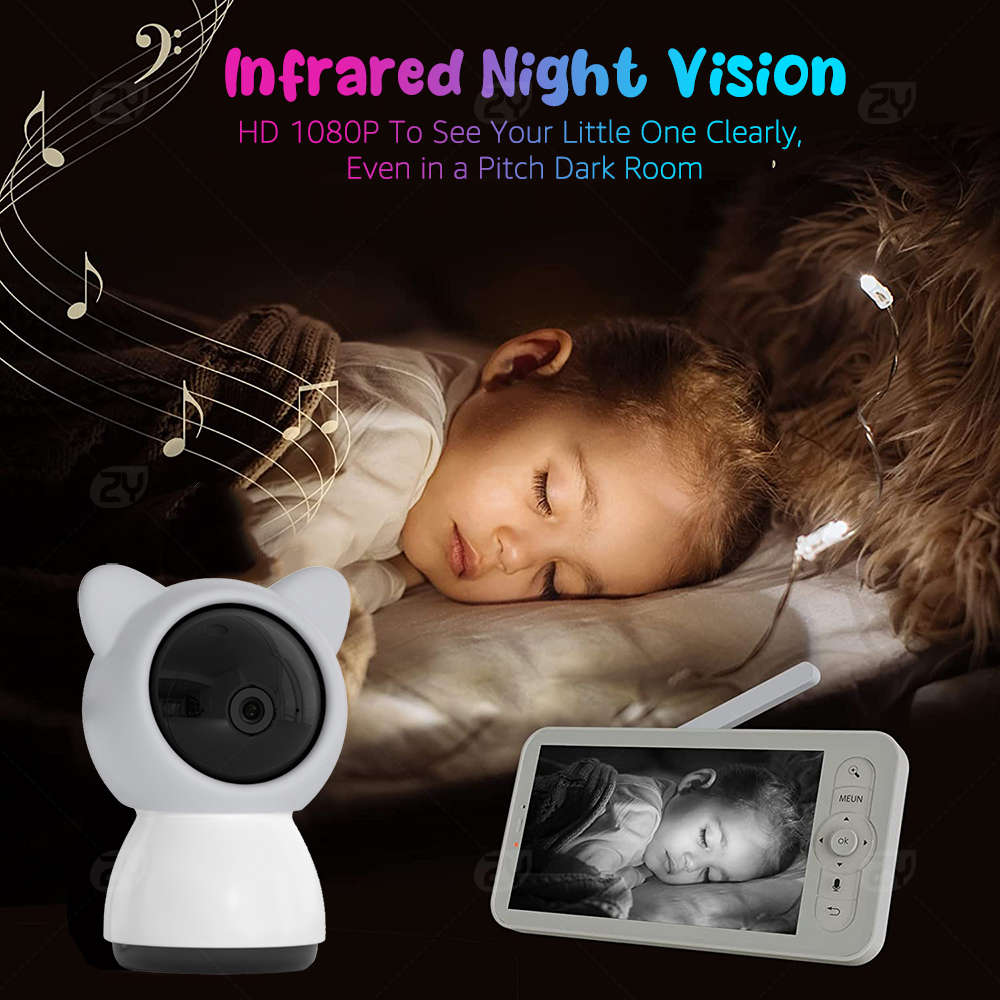 2K/3MP 5-inch Wireless Baby Mo – обзор и цена Audio Detect Music