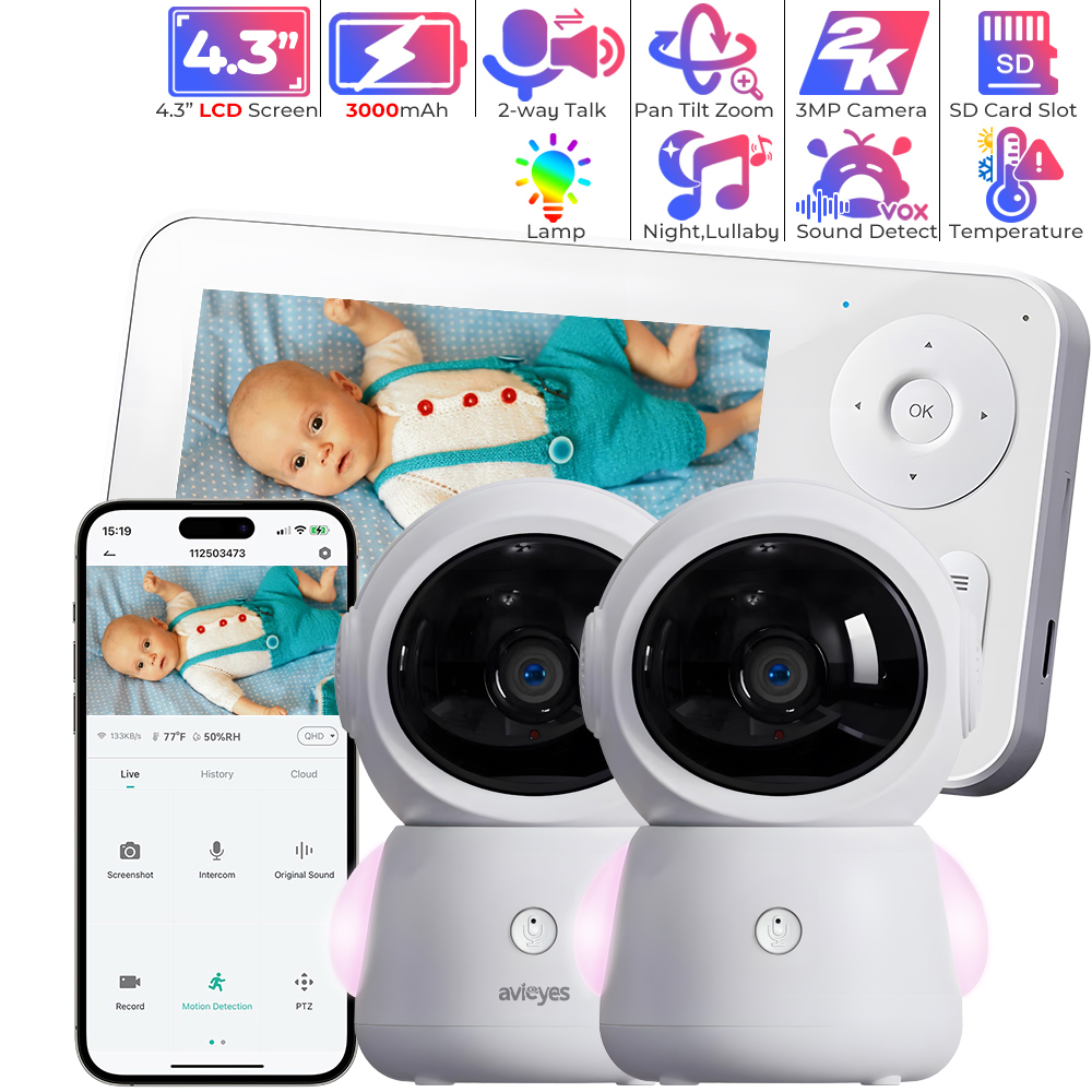 2K WiFi Baby Monitor with Scre – обзор и цена Audio Detect Music