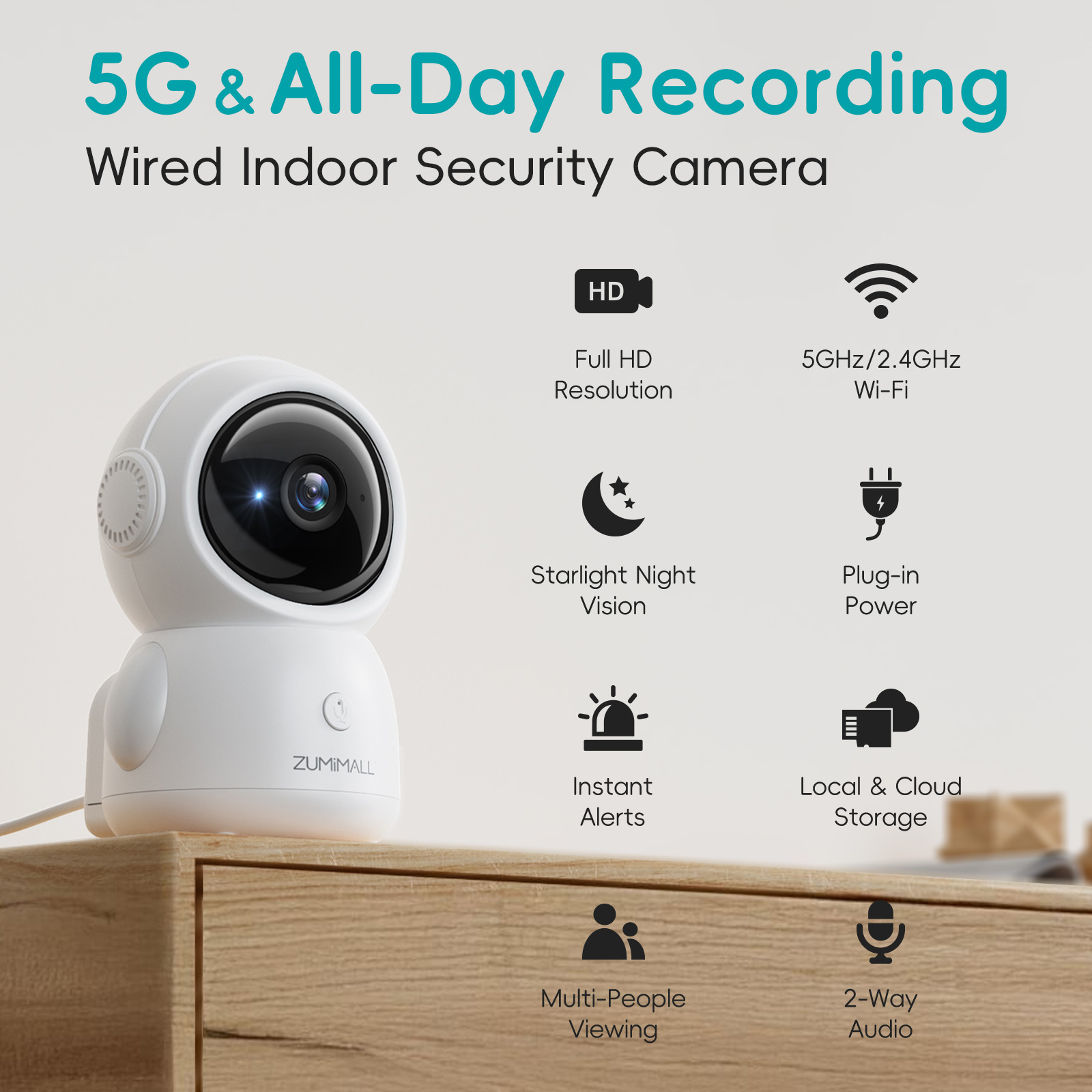 ZUMIMALL APP Wired security Ca – обзор и цена Audio Detect Music