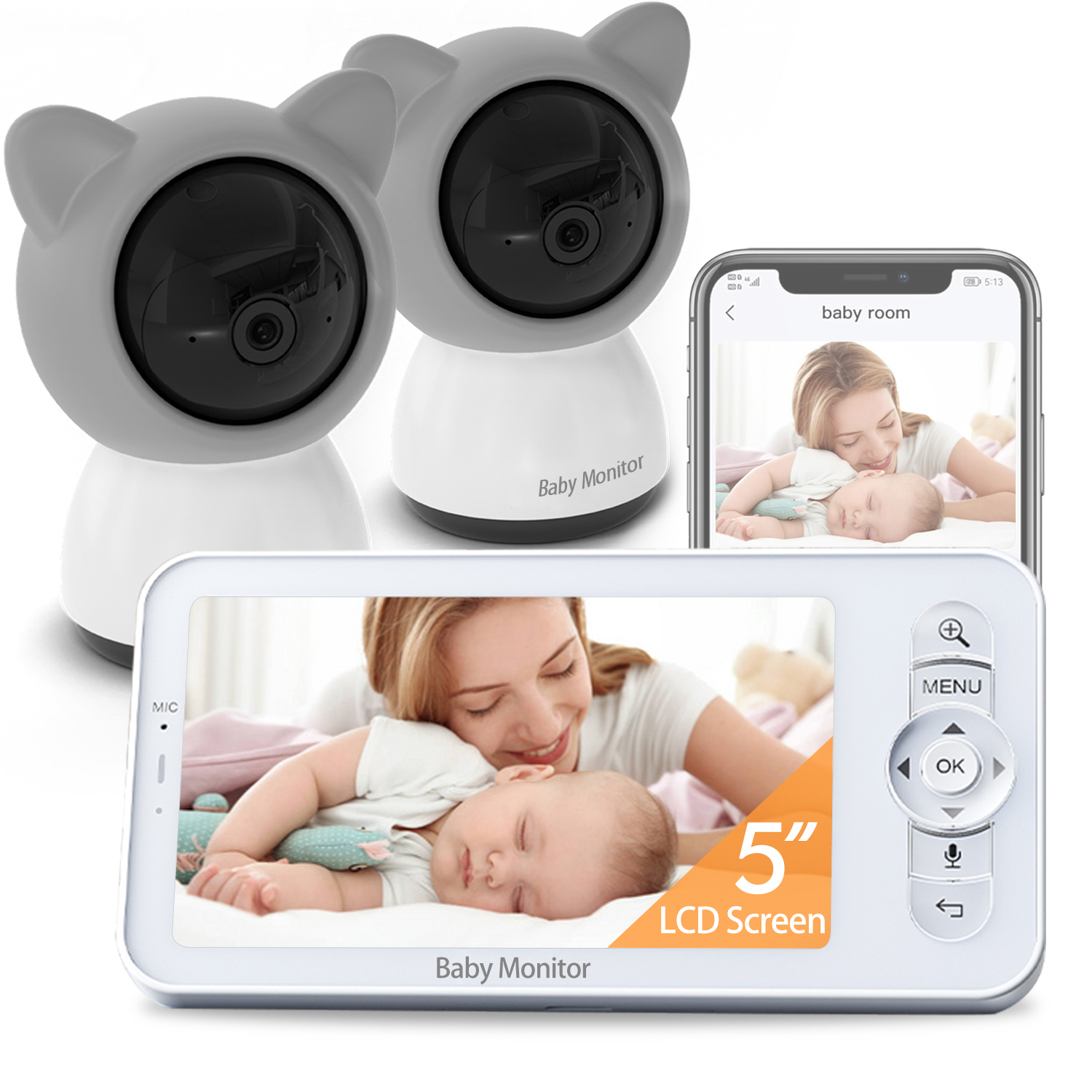 Babystar 5-inch LCD baby monit – обзор и цена Audio Detect Music
