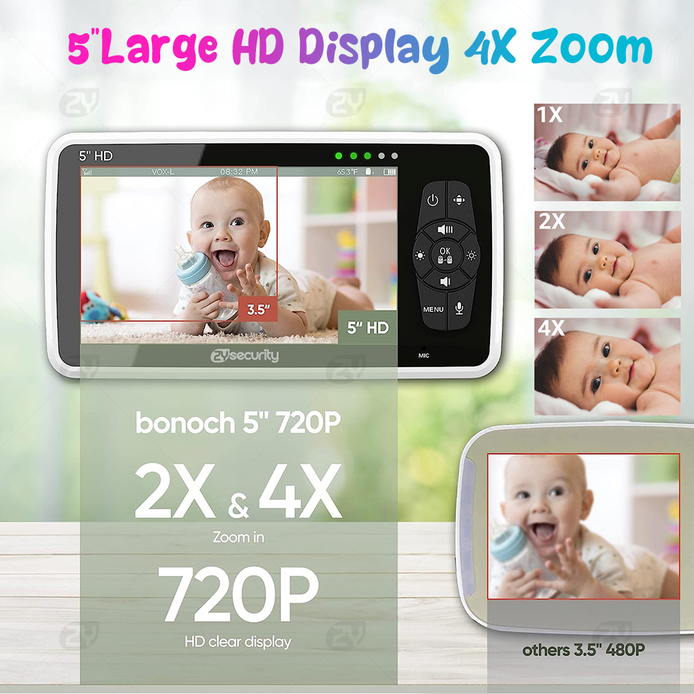 5''Video Baby Monitor with 2 C – обзор и цена Audio Detect Music