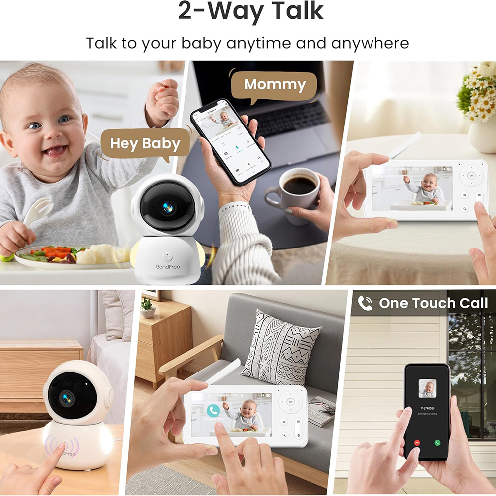 2K Baby Monitor with 2 Cameras – обзор и цена Audio Detect Music