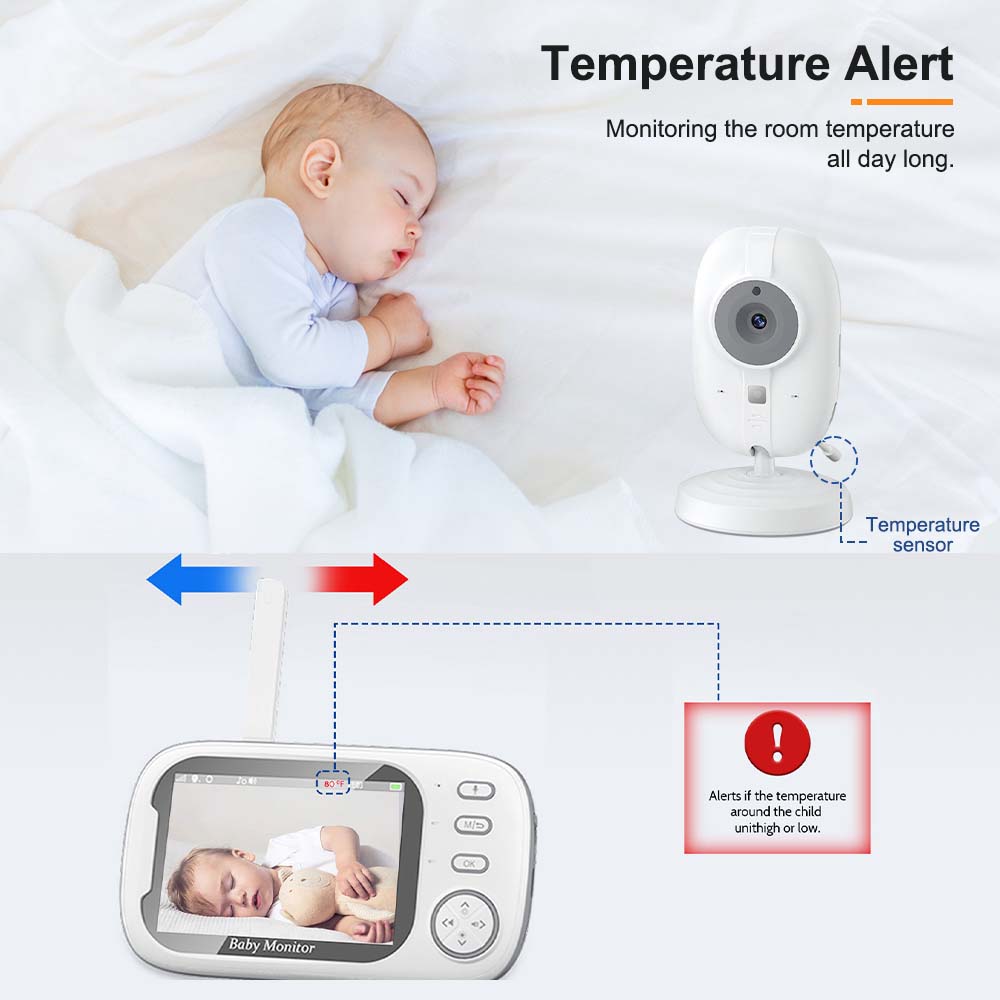 3.5'' Video Baby Monitor 2.4G  – обзор и цена Audio Detect Music